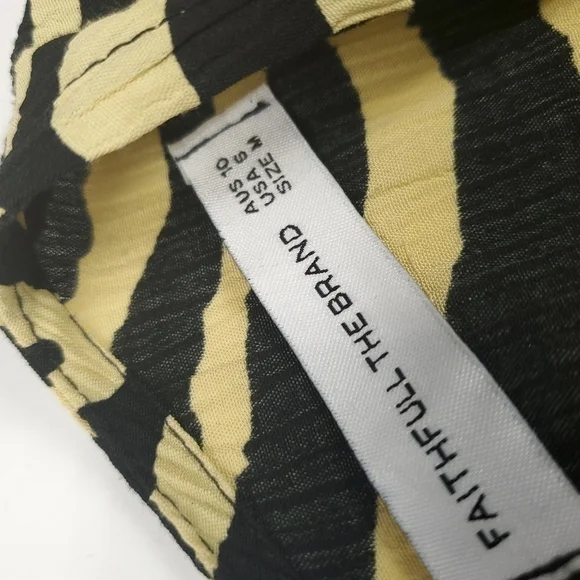 Faithfull the Brand Black & Cream Zebra Print Dress Size 6 Medium - Picture 8 of 12